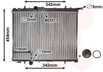 VAN WEZEL Radiaator,mootorijahutus 40002189